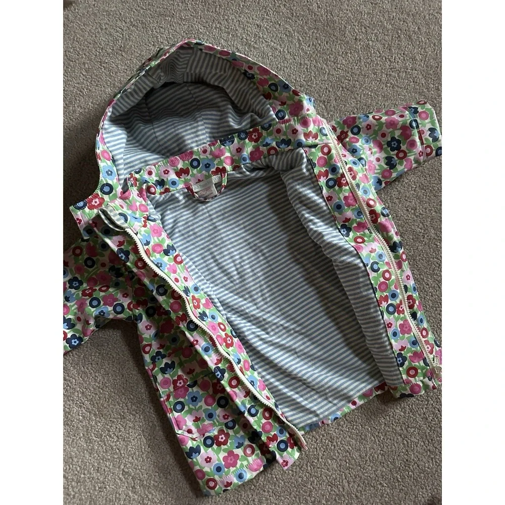 JoJo Maman Bebe Kids Bright Flower Print Waterproof Rain Jacket Coat 6-12 Months